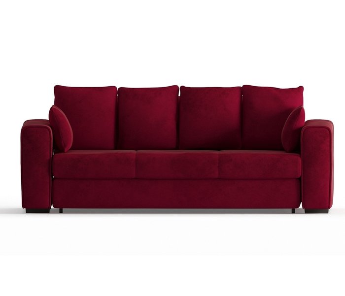 Диван-кровать Рошфор в обивке из велюра бордового цвета - купить Прямые диваны по цене 44590.0