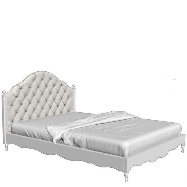 Кровать c мягким изголовьем с низким изножьем Марсель 160х200 белого цвета