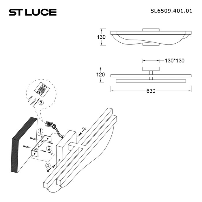 Светильник настенный ST-Luce Черный/Прозрачный LED 1*18W 4000K FESALE - лучшие Бра и настенные светильники в INMYROOM