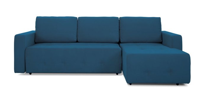 Угловой диван-кровать Хэнк синего цвета