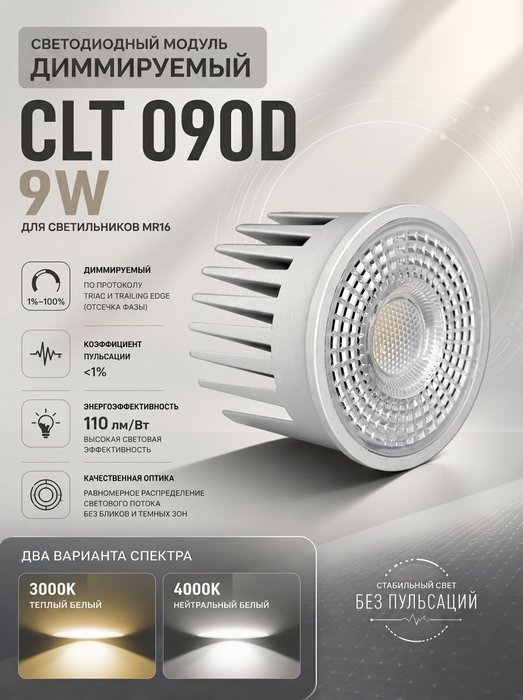 Светодиодный модуль Crystal Lux CLT 090D 9W 3000K WH Светодиодный модуль Crystal Lux CLT 090D 9W 3000K WH