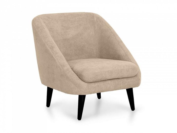 Кресло Corsica бежевого цвета с черными ножками  - купить Интерьерные кресла по цене 33390.0