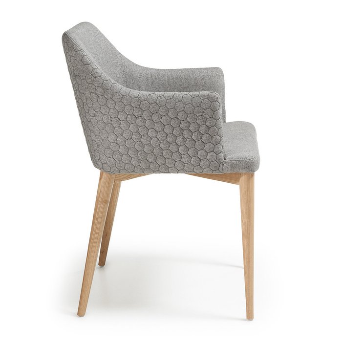Обеденный стул с мягкой обивкой Danai светло-серого цвета - купить Обеденные стулья по цене 44990.0