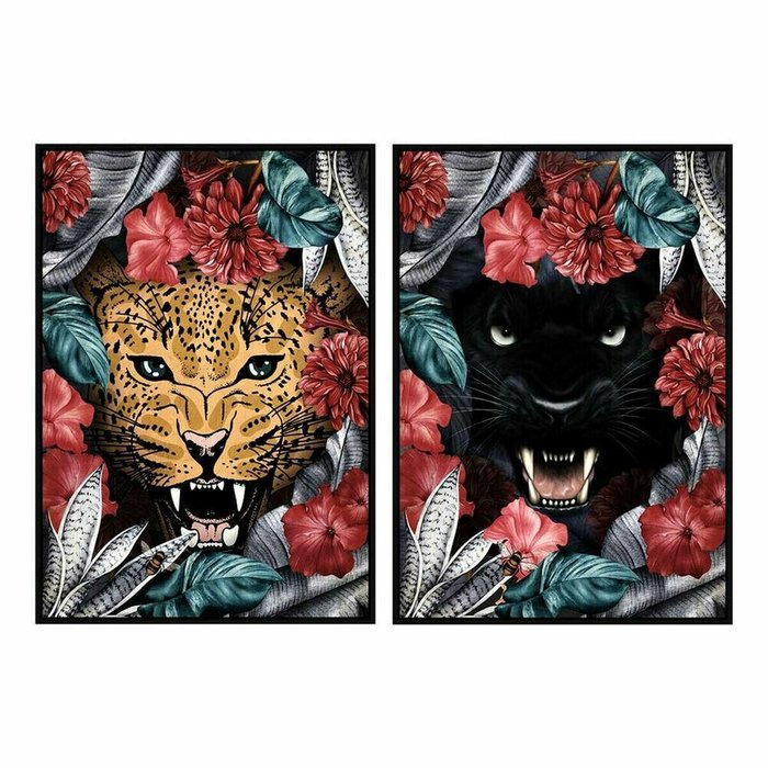 Картина 53 x 4,3 x 73 cm Тропический Джунгли (2 штук)