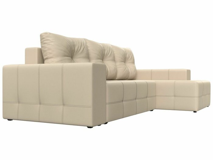 Угловой диван-кровать Перри бежевого цвета (экокожа) правый угол - лучшие Угловые диваны в INMYROOM