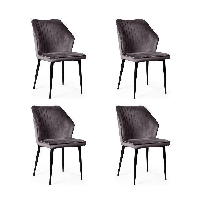Комплект из четырех стульев Berg светло-серого цвета