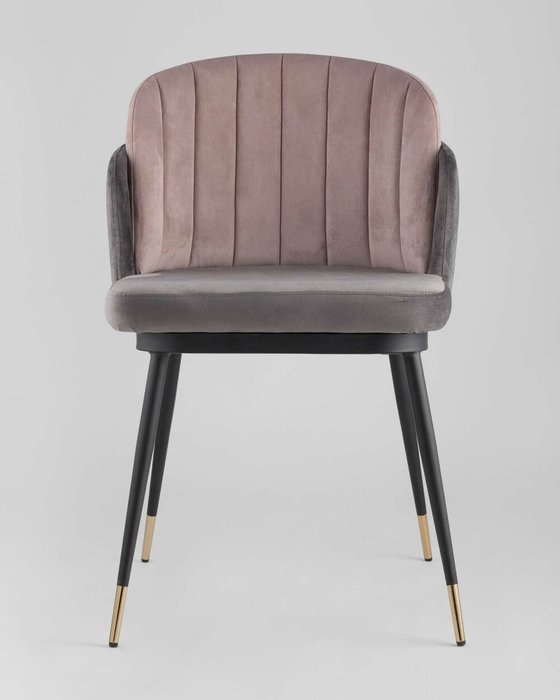 Стул Пенелопа серо-розового цвета - лучшие Обеденные стулья в INMYROOM