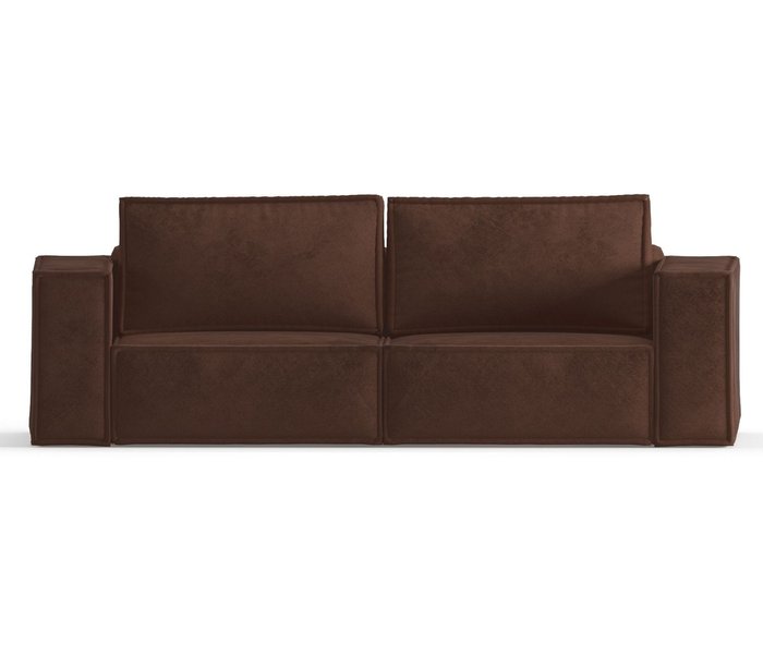 Диван-кровать из велюра Ли Рой коричневого цвета - купить Прямые диваны по цене 41590.0