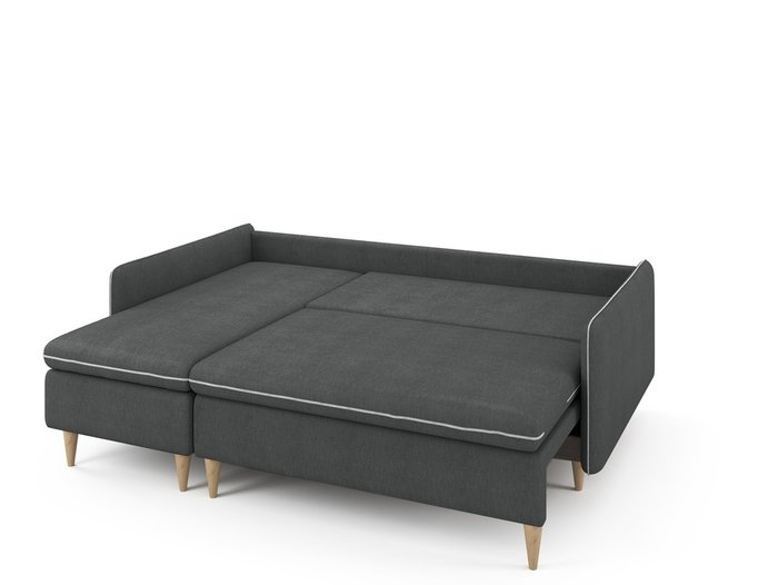 Угловой раскладной диван Ron левый темно-серого цвета - купить Угловые диваны по цене 68200.0