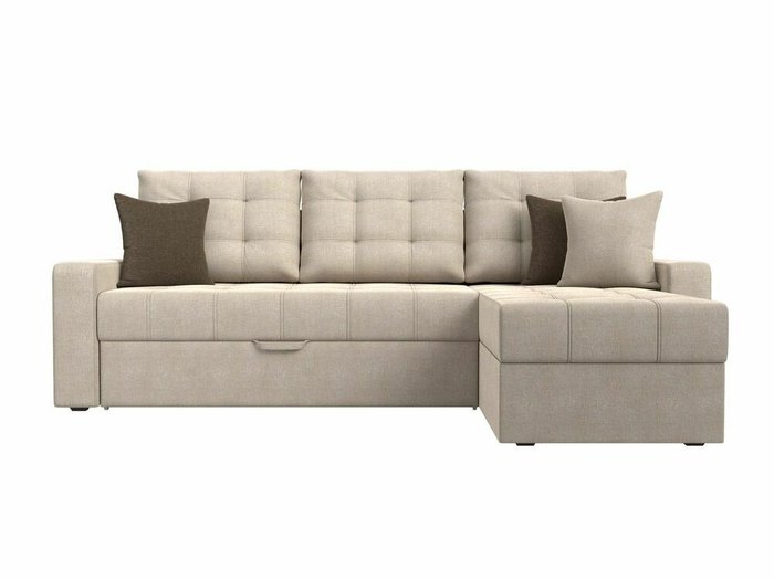 Угловой диван-кровать Ливерпуль  бежевого цвета правый угол - купить Угловые диваны по цене 41999.0