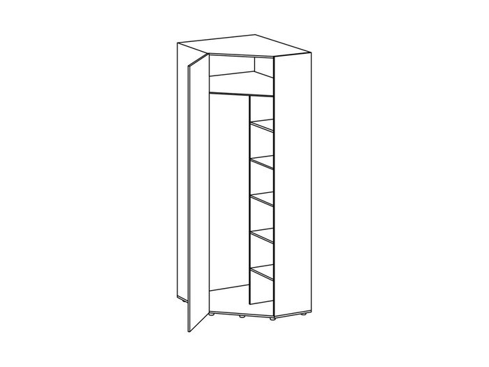 Шкаф угловой Modus с фасадом серого цвета - купить Шкафы распашные по цене 40150.0