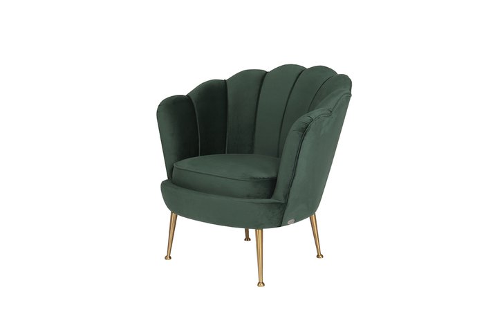 Кресло в обивке из велюра зеленого цвета - купить Интерьерные кресла по цене 60400.0