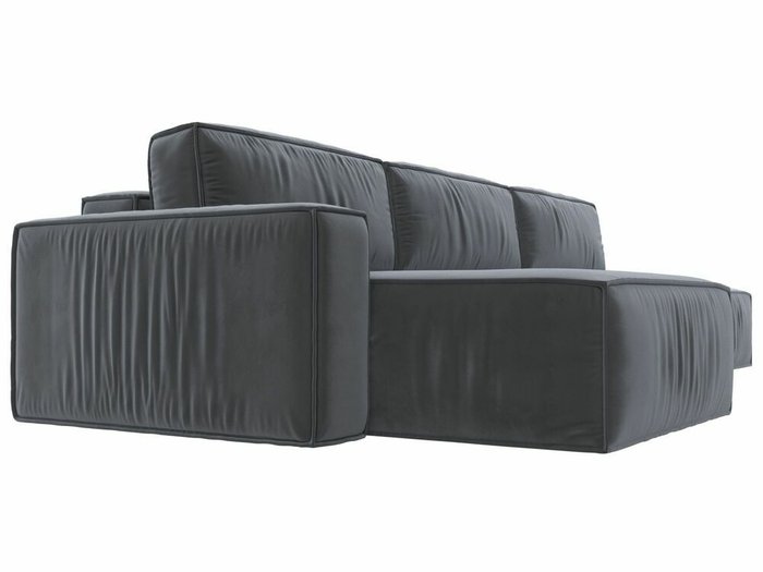 Угловой диван-кровать Прага модерн лонг серого цвета левый угол - лучшие Угловые диваны в INMYROOM
