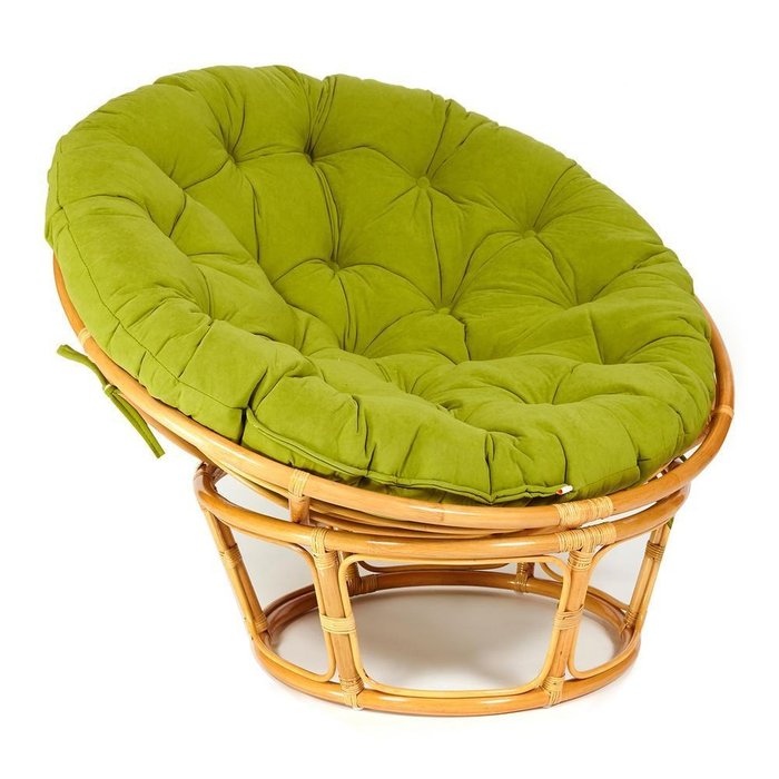 Садовое кресло Papasan с подушкой оливкового цвета