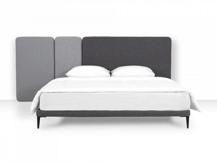 Кровать Licata 140х200 композиция 4 серого цвета - купить Кровати для спальни по цене 65250.0