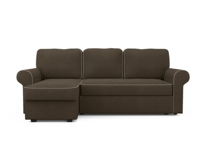 Угловой диван-кровать левый Tulon темно-коричневого цвета