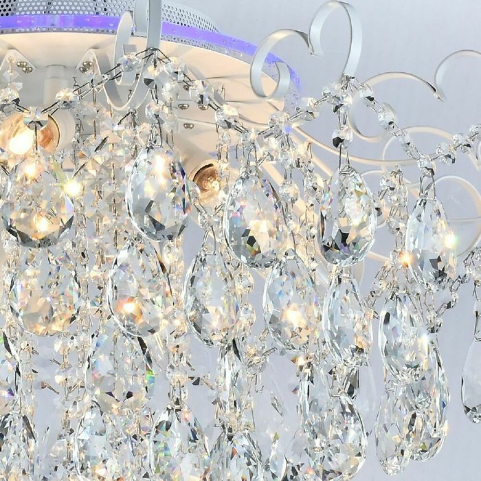 Хрустальная люстра 04024-0.3-07 WH+SILVER PN+RGB (хрусталь, цвет прозрачный) - лучшие Потолочные люстры в INMYROOM Хрустальная люстра 04024-0.3-07 WH+SILVER PN+RGB (хрусталь, цвет прозрачный) - лучшие Потолочные люстры в INMYROOM