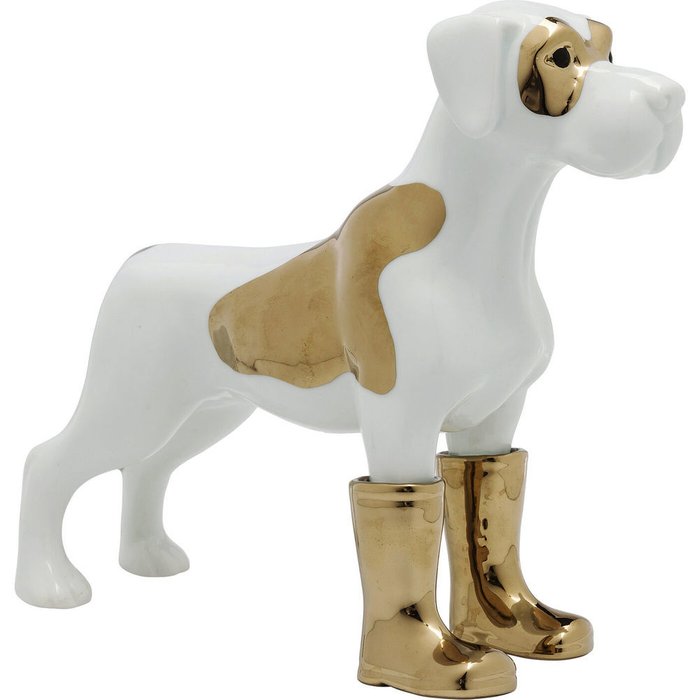 Статуэтка Dog in Boots бело-золотого цвета