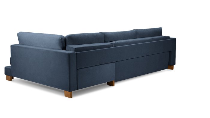 Угловой диван-кровать Дрезден синего цвета - лучшие Угловые диваны в INMYROOM