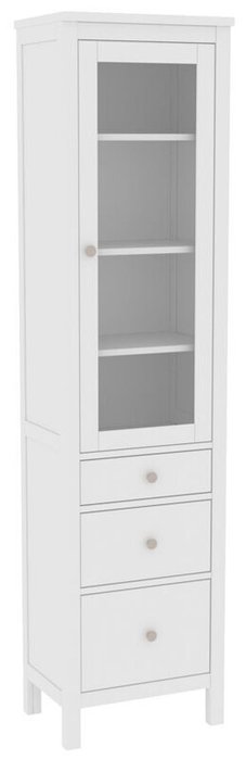 Шкаф для посуды 13 Кантри однодверный, массив сосны, цвет белый Шкаф для посуды 13 Кантри однодверный, массив сосны, цвет белый