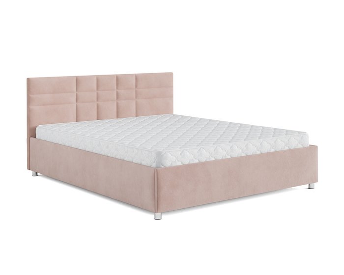 Кровать Нью-Йорк 140х190 бежевого цвета с подъемным механизмом (микровельвет) - купить Кровати для спальни по цене 25390.0