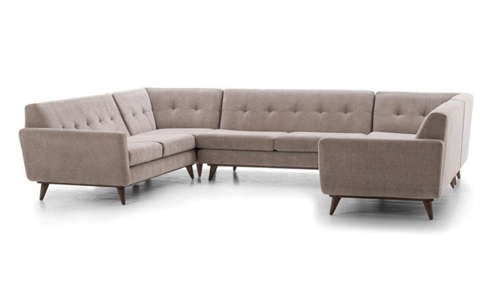 Модульный п-образный угловой диван серого цвета - лучшие Угловые диваны в INMYROOM
