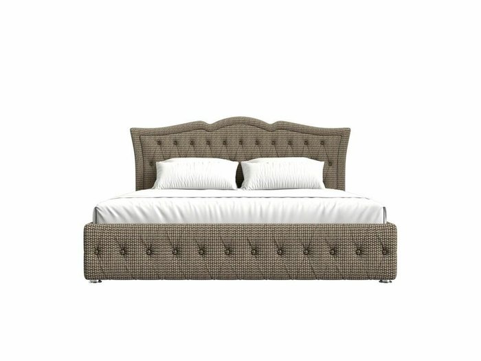 Кровать Герда 200х200 бежево-коричневого цвета с подъемным механизмом - купить Кровати для спальни по цене 96999.0