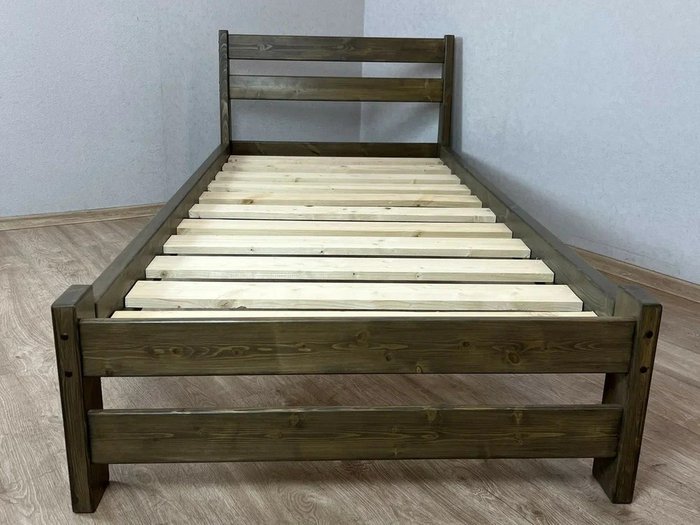 Кровать Мишка сосновая усиленная 80х200 цвета венге - лучшие Кровати для спальни в INMYROOM