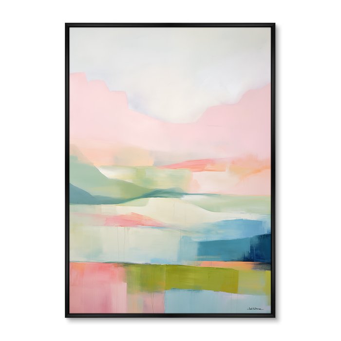 Репродукция картины Landscape collection, In pastel tone, No 2, 2024г.