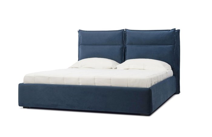 Кровать Wing 140х200 синего цвета с ортопедической решеткой  - лучшие Кровати для спальни в INMYROOM