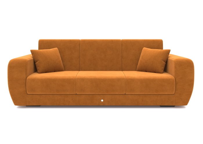 Прямой диван-кровать оранжевого цвета