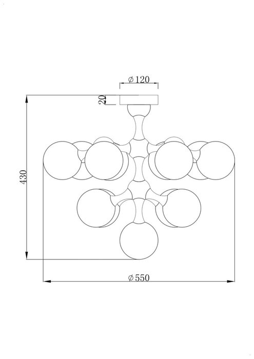 Потолочная люстра Proton с круглыми плафонами - купить Потолочные люстры по цене 22410.0