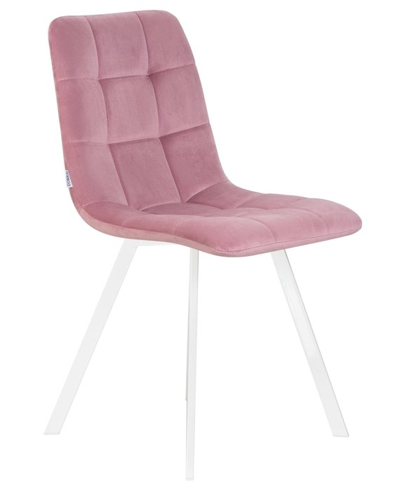 Стул обеденный Alex розового цвета с белыми ножками - купить Обеденные стулья по цене 4990.0