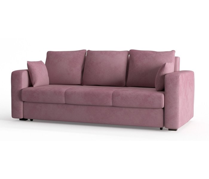 Диван-кровать Риквир в обивке из велюра розового цвета