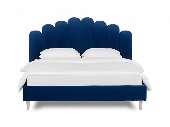 Кровать Queen II Sharlotta L 160х200 темно-синего цвета  - купить Кровати для спальни по цене 64090.0