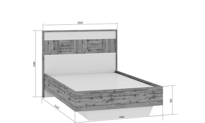 Кровать Аризона 140х200 с подъемным механизмом бело-коричневого цвета  - купить Кровати для спальни по цене 34790.0