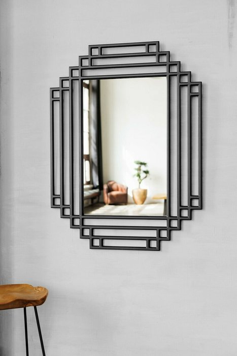 Настенное зеркало Riserva черного цвета - лучшие Настенные зеркала в INMYROOM