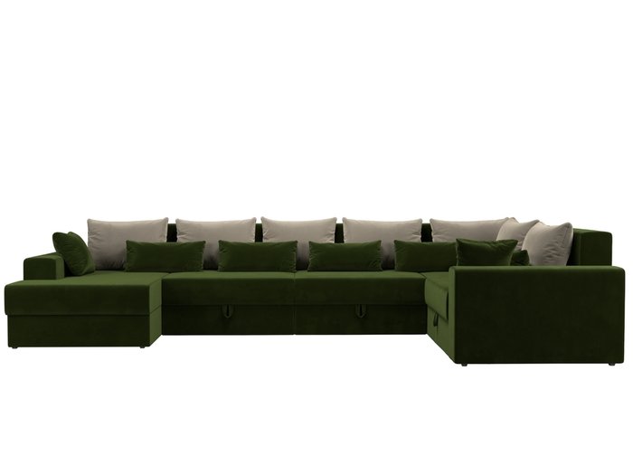 Угловой диван-кровать Мэдисон зелено-бежевого цвета - купить Угловые диваны по цене 91800.0