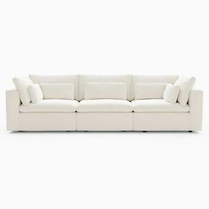 Модульный диван Harmony в обивке из рогожки светло-бежевого цвета - купить Прямые диваны по цене 170000.0