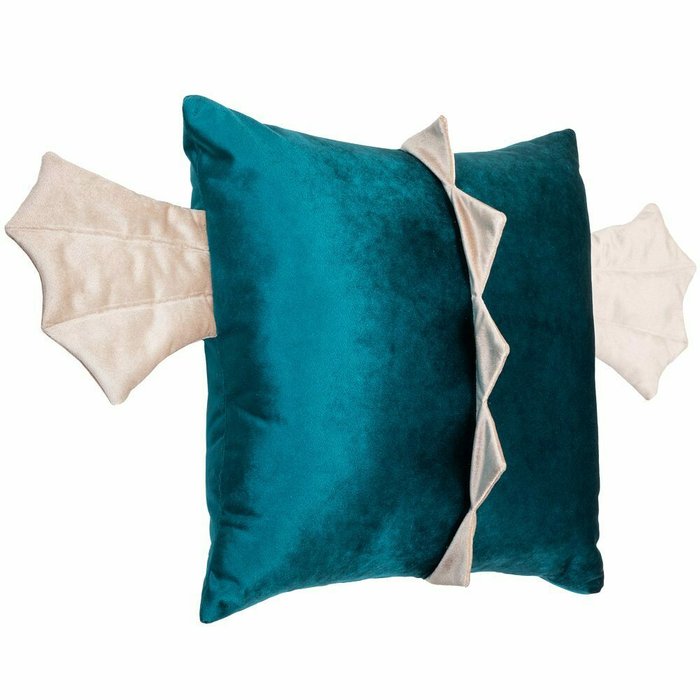 Подушка декоративная Дракон Стар сине-зеленого цвета