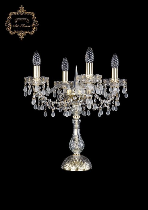 Хрустальная настольная лампа с подвесками Art Classic 45597 12.24.4.141-45.Gd.V0300 подсвечник Хрустальная настольная лампа с подвесками Art Classic 45597 12.24.4.141-45.Gd.V0300 подсвечник