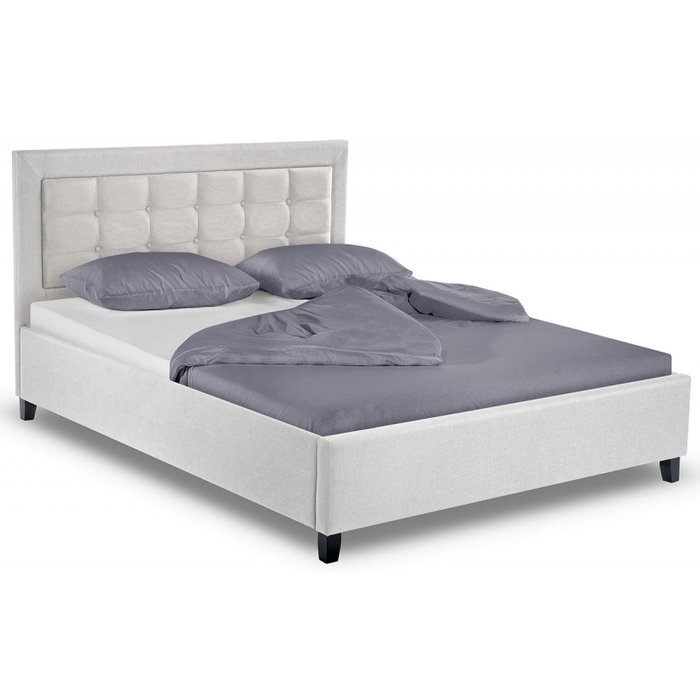 Кровать двуспальная Amber 160х200 светло-серого цвета
