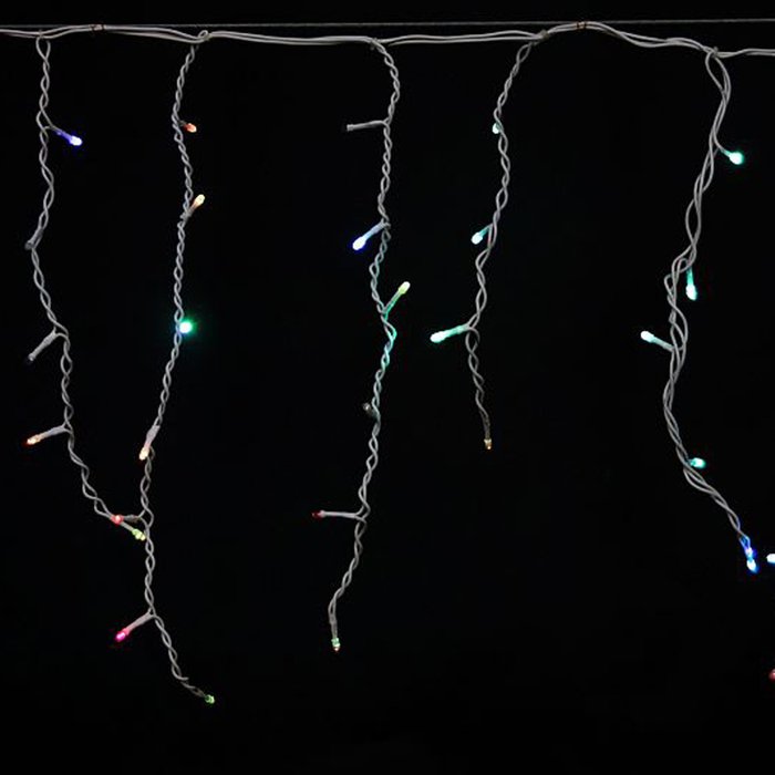 A-056R RGB светодиодная гирлянда "бахрома" 5x0.6м 180LED белый провод влагозащищен. - лучшие Гирлянды в INMYROOM