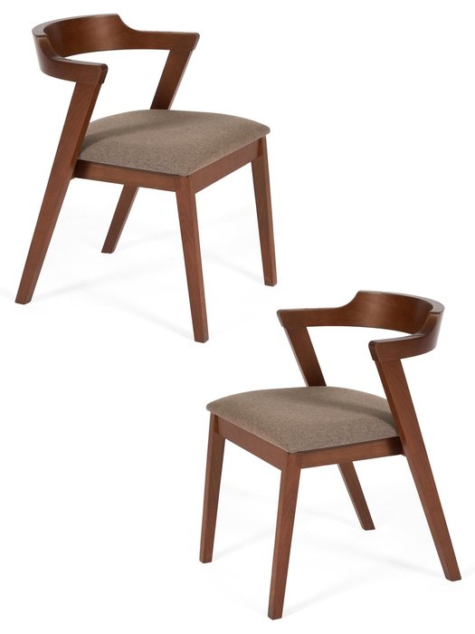 Набор из двух стульев с мягким сидением Versa коричневого цвета