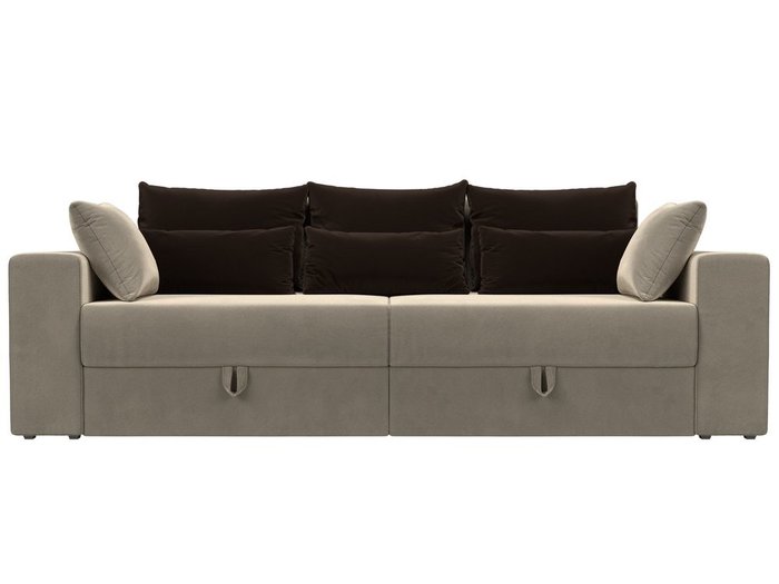 Прямой диван-кровать Мэдисон бежево-коричневого цвета - купить Прямые диваны по цене 38990.0
