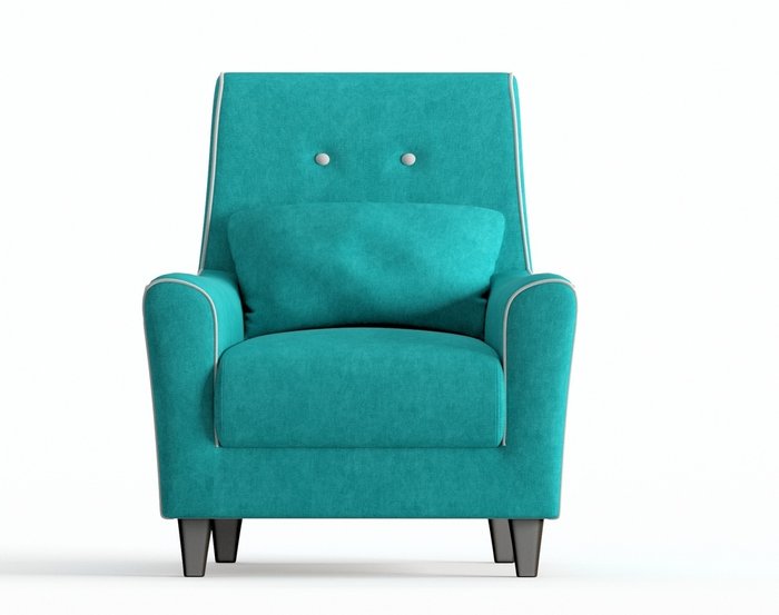 Кресло Мерлин в обивке из вельвета бирюзового цвета - купить Интерьерные кресла по цене 11290.0