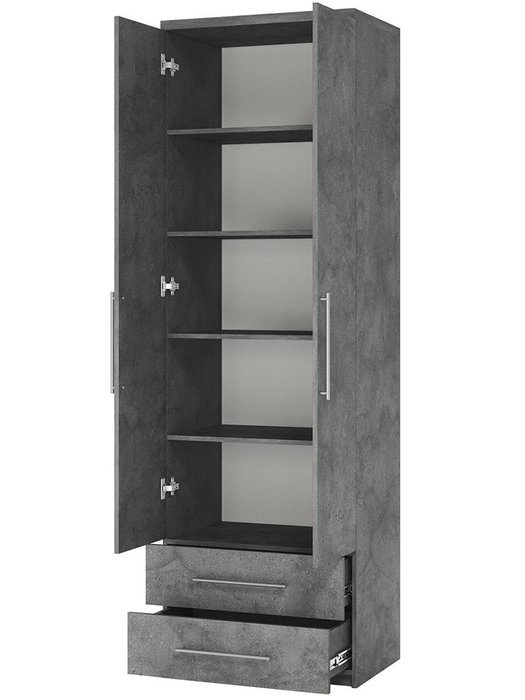 Шкаф с полками и ящиками Мелодия МПЯ-21 80 серого цвета - купить Шкафы распашные по цене 35990