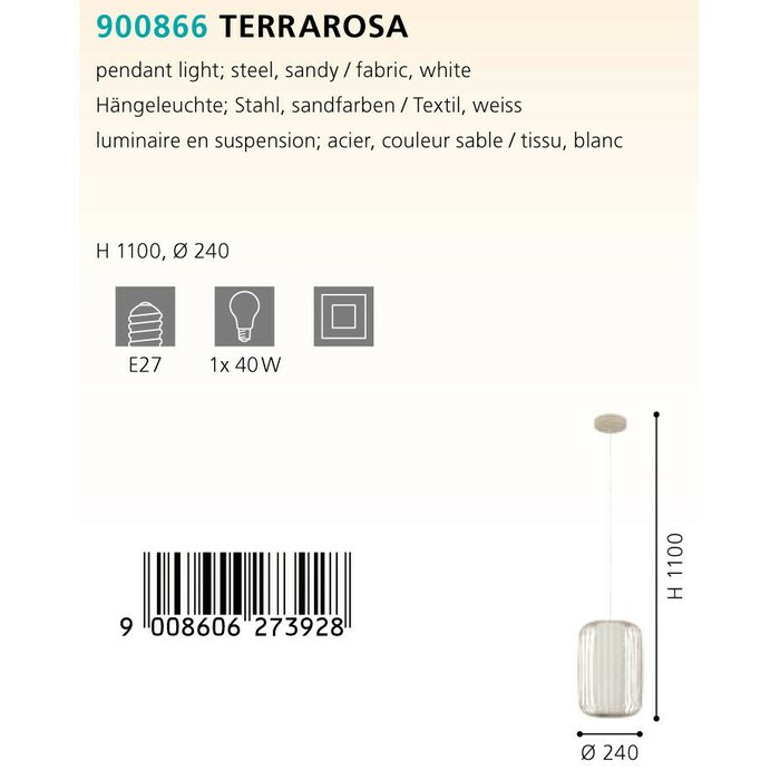 Люстра Eglo Terrarosa 900866 - купить Подвесные светильники по цене 14290.0