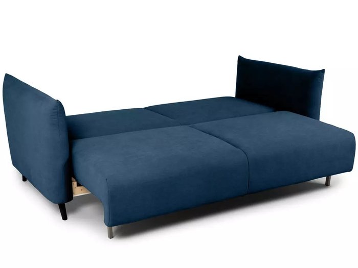 Диван-кровать Menfi темно-синего цвета с черными ножками - купить Прямые диваны по цене 111960.0