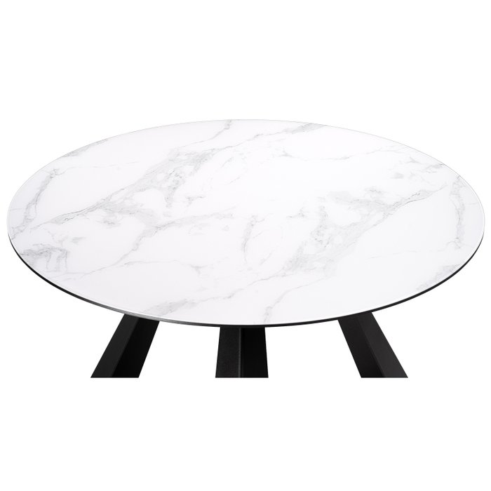 Обеденный стол Вернер белого цвета на черных ножках - лучшие Обеденные столы в INMYROOM